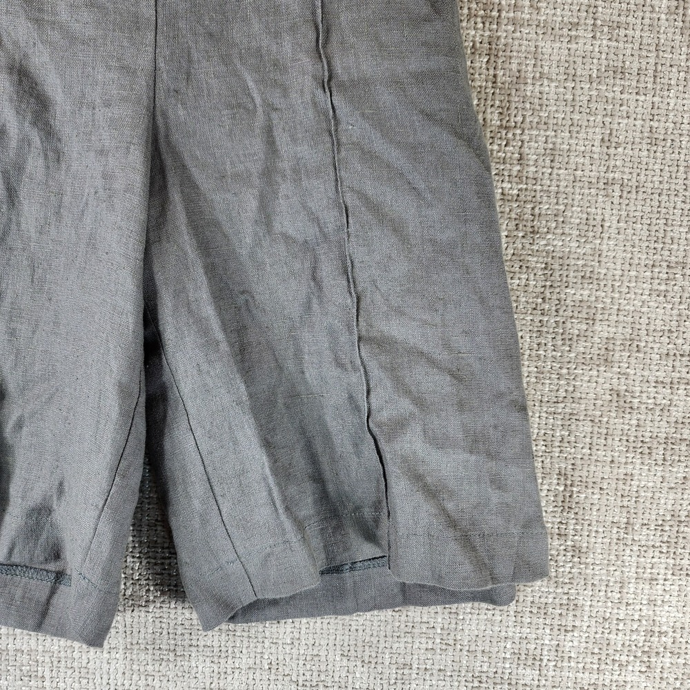 Linen Handmade Studio Long Shorts Womens *XS Gray High Rise Classic 24x10 EUC - Picture 3 of 11